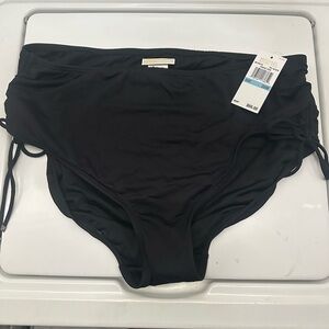 Michael Kors Black Ruched Side Bikini Bottoms